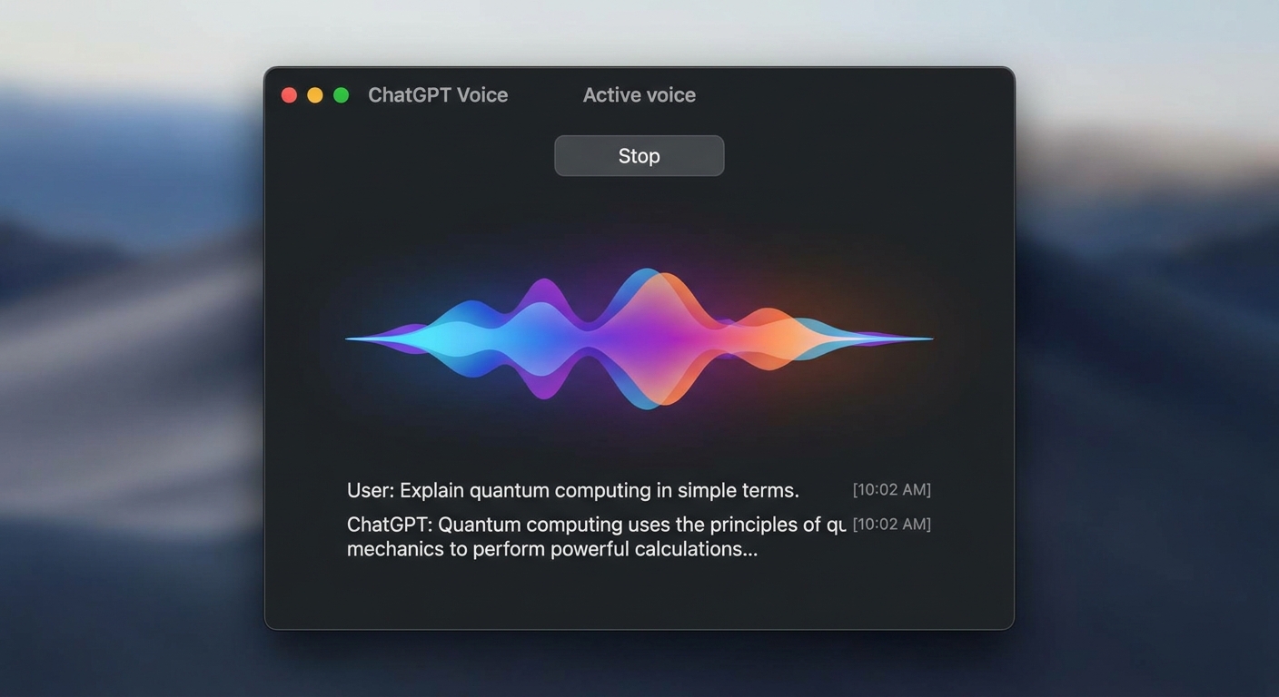 ChatGPT voice mode active with waveform animation