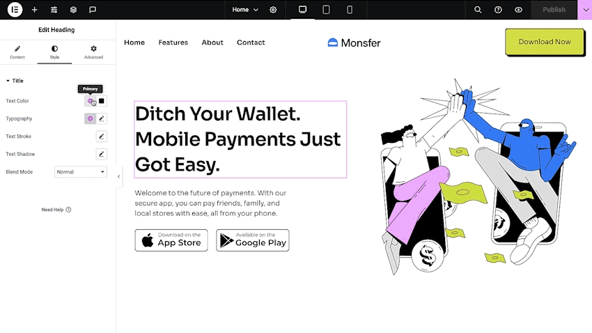 Elementor Theme Builder for headers, footers and templates