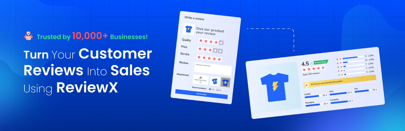 ReviewX multi-criteria rating interface