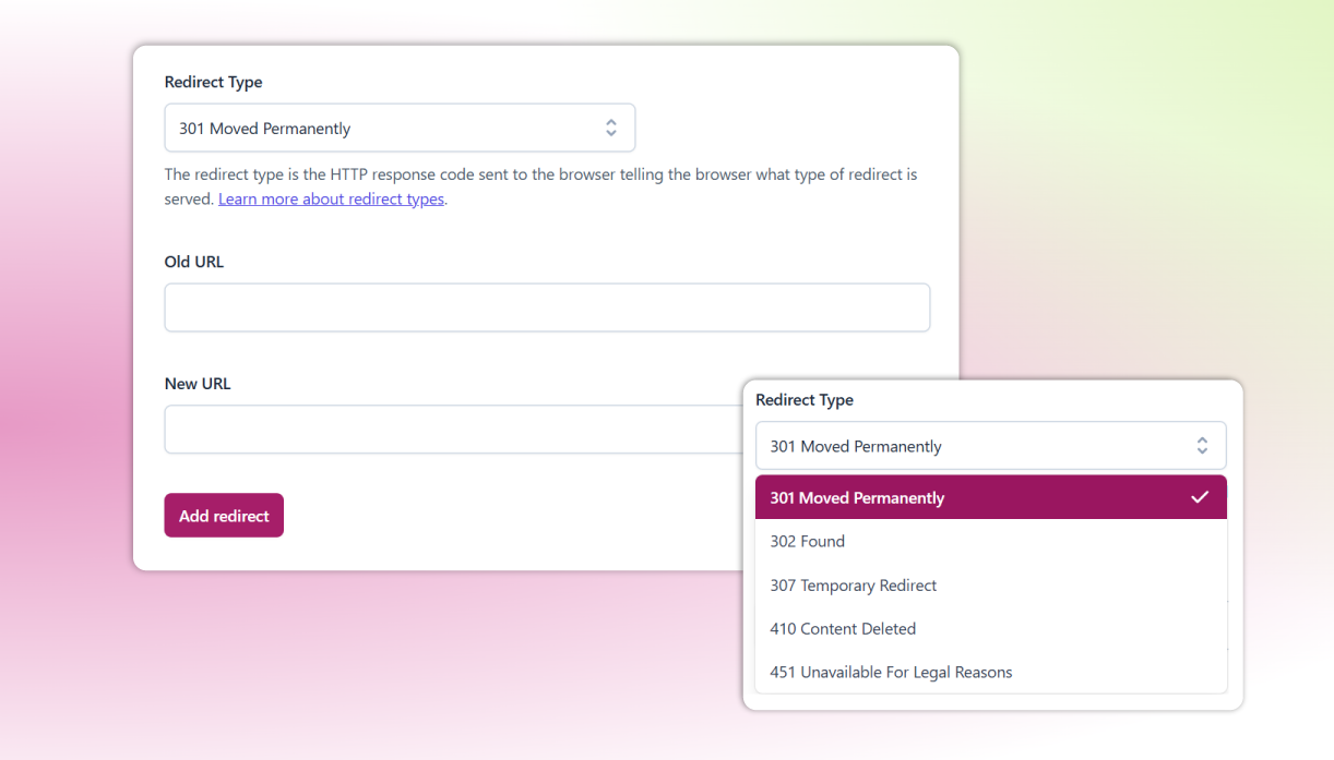 Yoast SEO Premium redirect manager interface